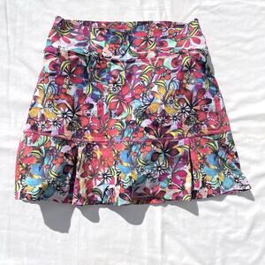 Dona Jo Garden Print Jojo Skirt Womens 1 Small Tennis Pickleball Golf Floral